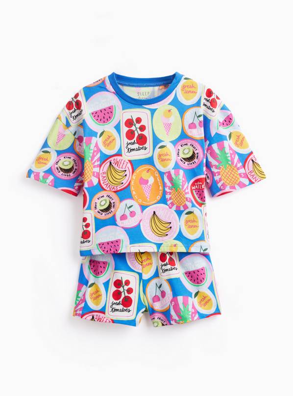 Blue Fruit Print Shortie Pyjamas 13-14 years